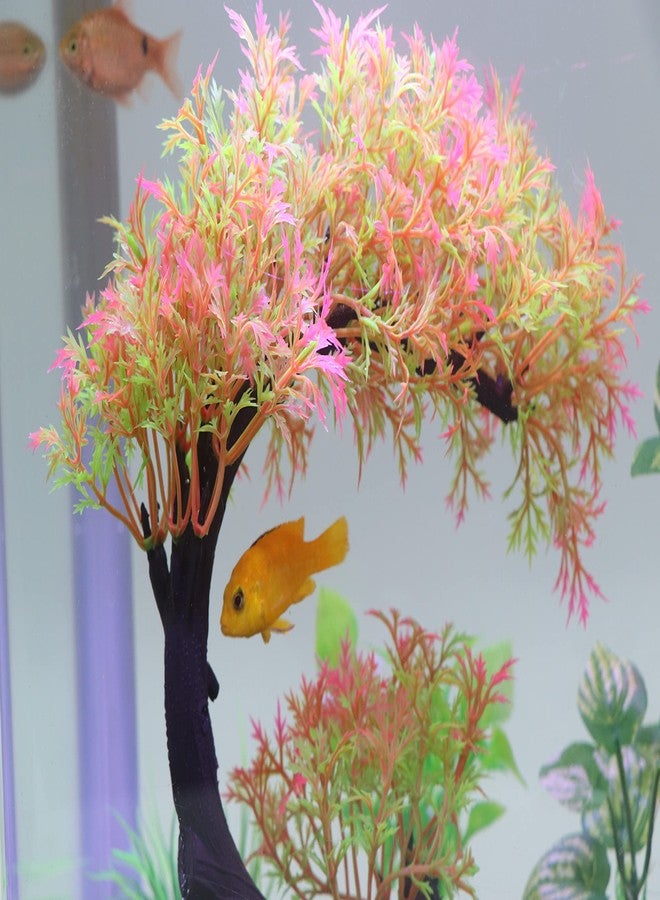 AQUA KT Aquarium Landscape Curved Tree Magenta Plant Plastic for Betta Clownfish Cichlid Guppy Glofish Tank Decoration - Image 2